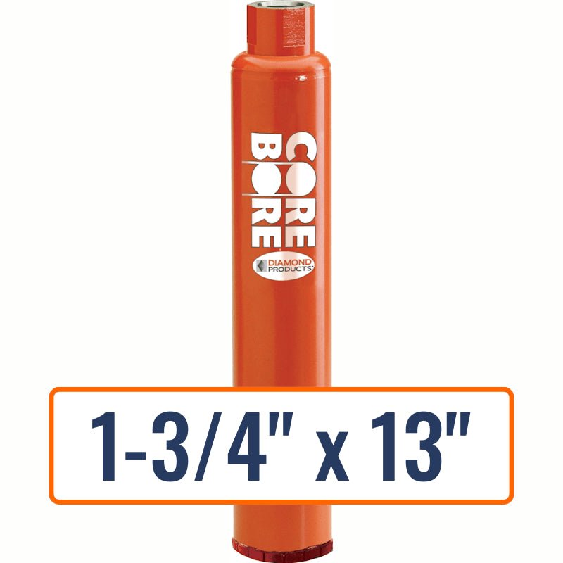 Diamond Products 1-3/4" x 13" Precast Concrete Core Drill Bit with 1-1/4"-7 Hub Size