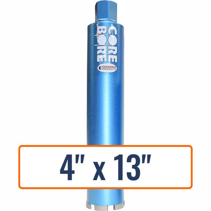 Diamond Products 4" x 13" Wet Segmented Core Drill Bit with 1-1/4"-7 Hub Size