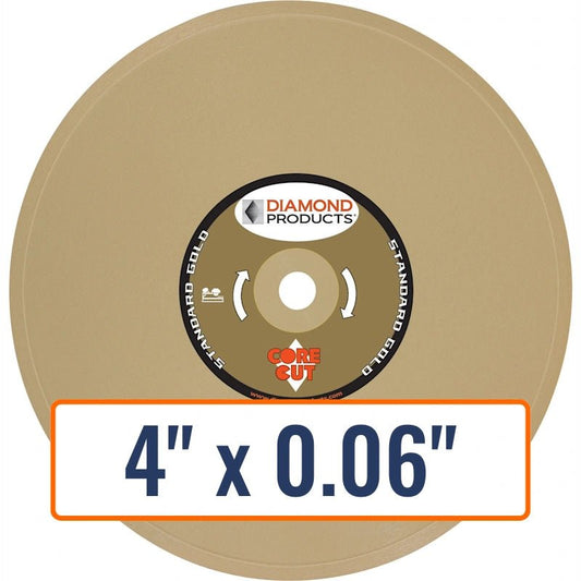 Diamond Products 4" x 0.06" Wet Tile Blade for Ceramic, Fiberglass, Soft/Porous tiles