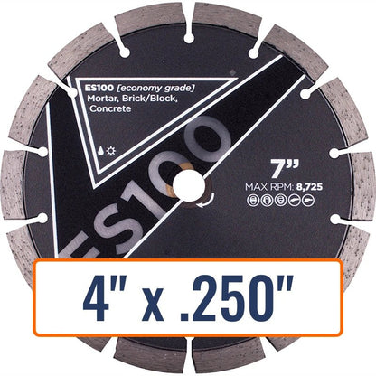 Diamond Vantage Tuck Point Diamond Saw Blade - ES100 - 4" x .250" - 7/8" or 5/8" Arbor