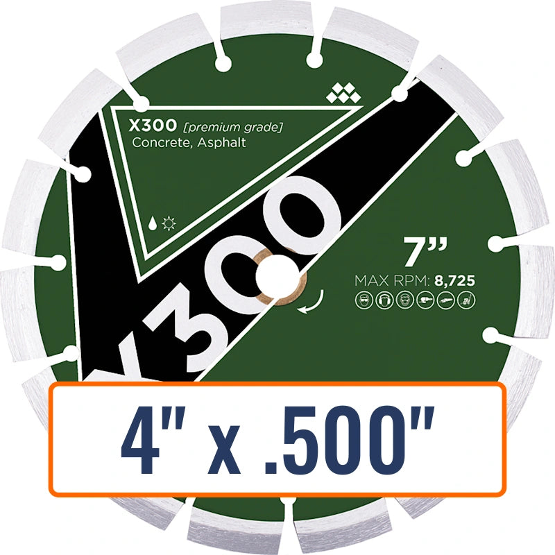 Diamond Vantage 4" x .500" Crack Chaser Diamond Saw Blade with 7/8" and 5/8" Arbor Sizes