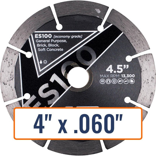 Diamond Vantage 4" x .060" Concrete Saw Blade with 7/8" and 5/8" Arbor - ES100 General Purpose