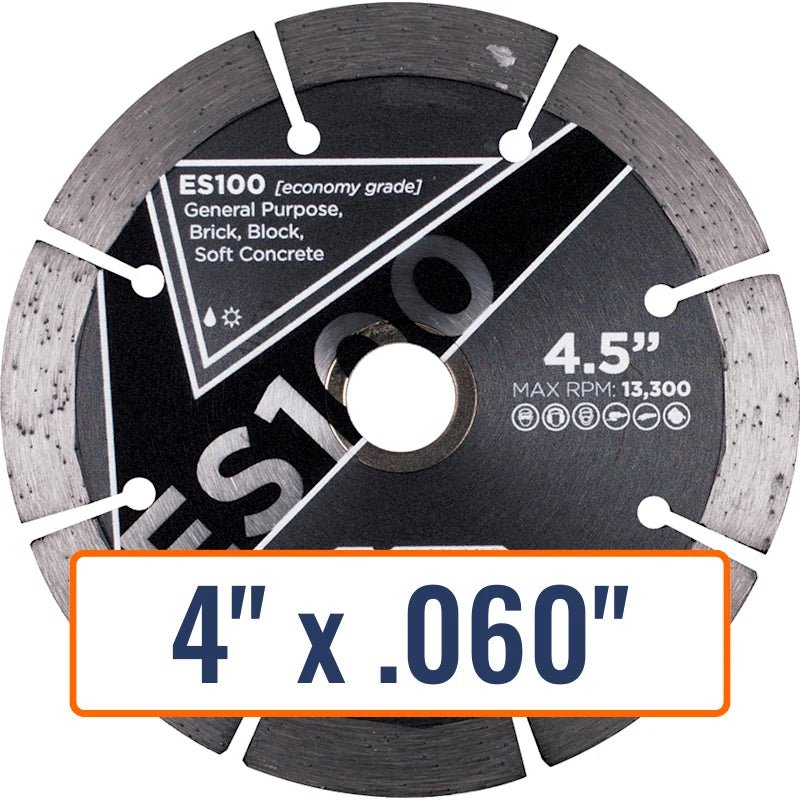 Diamond Vantage 4" x .060" Concrete Saw Blade with 7/8" and 5/8" Arbor - ES100 General Purpose