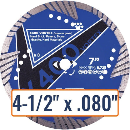 Diamond Vantage 4-1/2" x .080" Diamond Saw Blade for Hard Materials, 7/8" & 5/8" Arbor Sizes