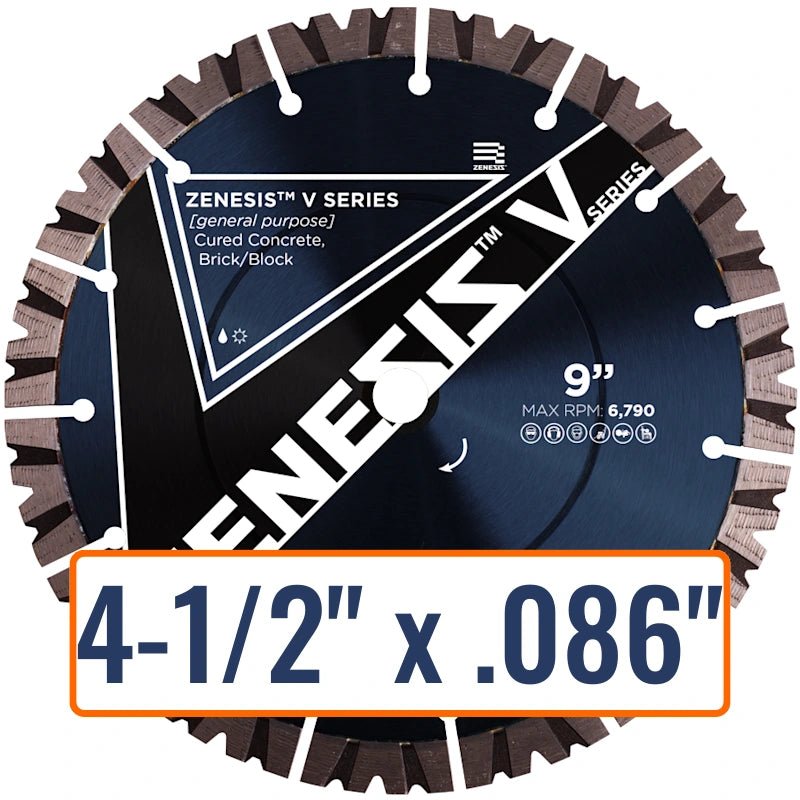 Diamond Vantage 4-1/2" x .086" General Purpose Diamond Saw Blade with 7/8" and 5/8" Arbor Sizes