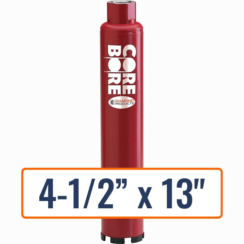 Diamond Products 4-1/2” x 13" Wet Professional Core Drill Bit with 1-1/4"-7 Hub Size