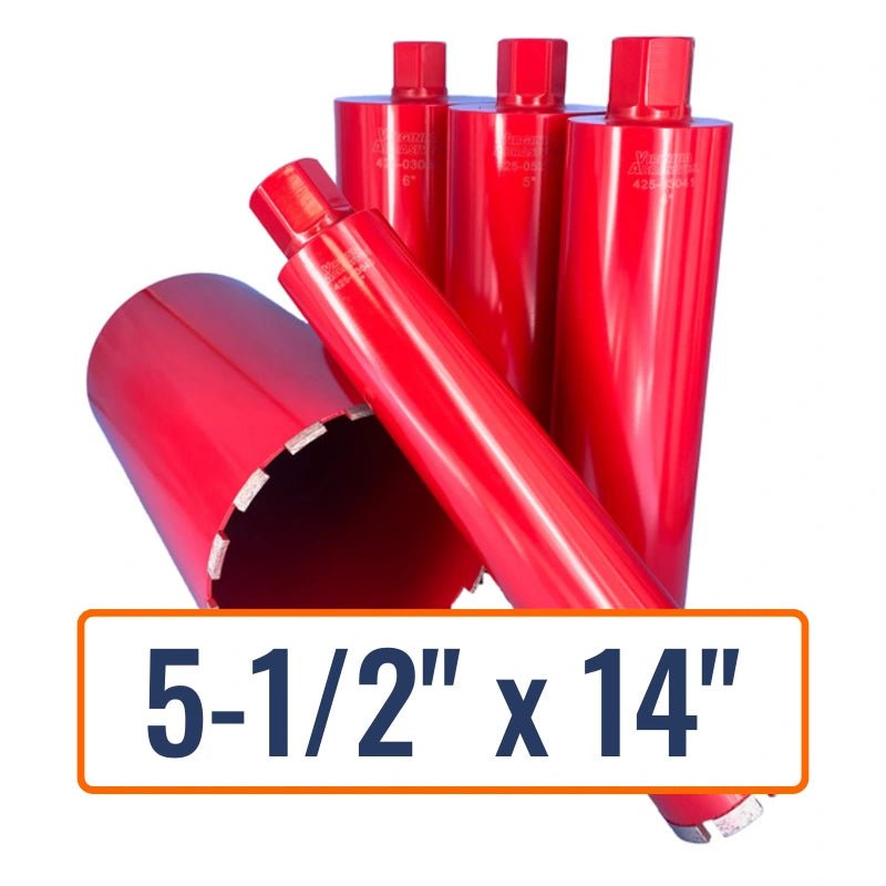 Virginia Abrasives 5-1/2" x 14" Core Drill Bit for General Purpose Concrete, 1-1/4"-7 Hub Size
