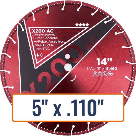Diamond Vantage 5" x .110" All Cut Diamond Saw Blade with 7/8" and 5/8" Arbor Sizes