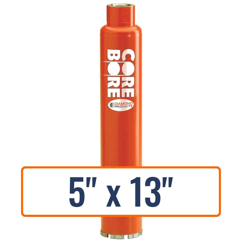 Diamond Products 5" x 13" Wet Turbo Core Drill Bit with 1-1/4"-7 Hub Size