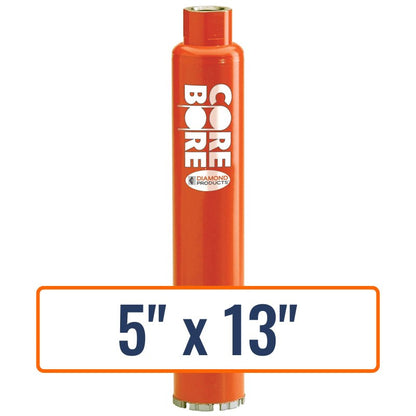 Diamond Products 5" x 13" Wet Turbo Core Drill Bit with 1-1/4"-7 Hub Size