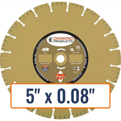 Diamond Products 5" x 0.08" High Performance Turbo Diamond Saw Blade for General Purpose Concrete