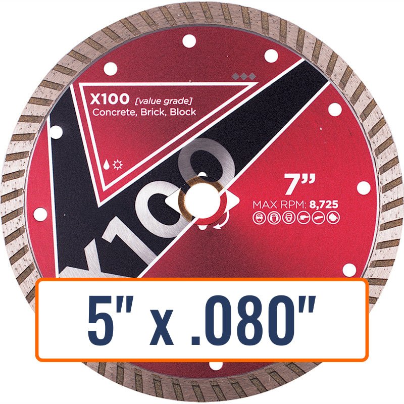 Diamond Vantage 5" x .080" General Purpose Diamond Saw Blade with 7/8" and 5/8" Arbor Sizes