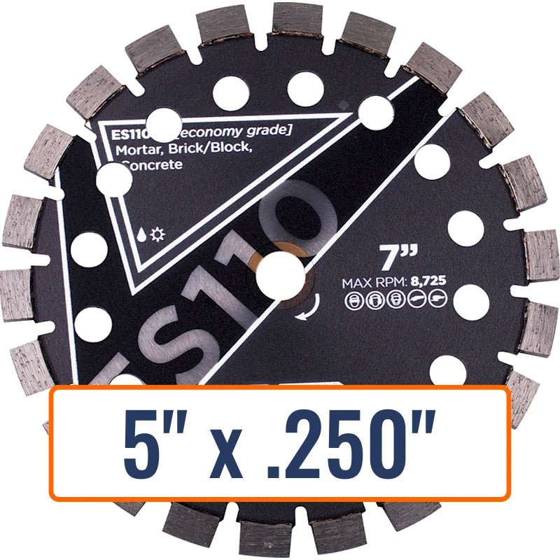 Diamond Vantage 5" x .250" Tuck Point Diamond Saw Blade, 7/8" or 5/8" Arbor Size