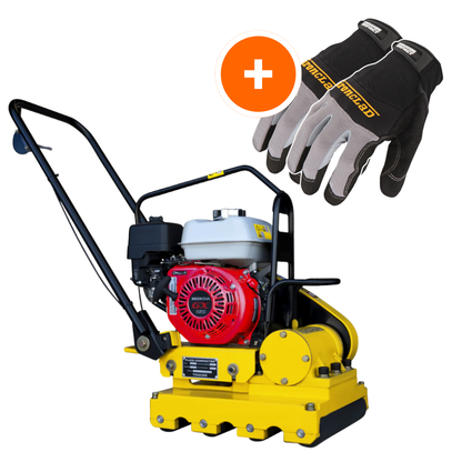 5.5 HP Honda Paver Roller Compactor 17x12 for Pavers, Bricks, Stone, Sand Compaction W/ Free Vibration Impact Ironclad Gloves