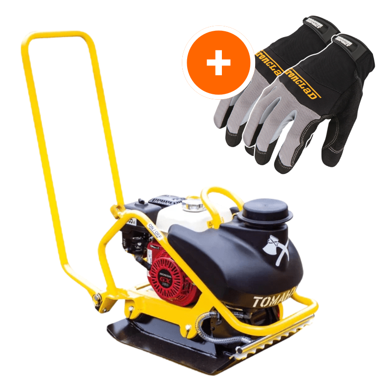 5.5 HP Honda Vibratory Plate Compactor for Asphalt Aggregate Soil Compaction W/ Free Vibration Impact Ironclad Gloves