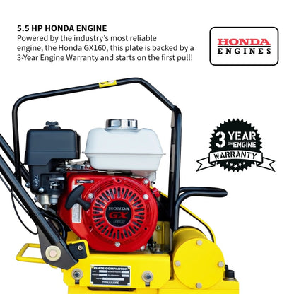 5.5 HP Honda Paver Roller Compactor 17x12 for Pavers, Bricks, Stone, Sand Compaction TPRC76H-2