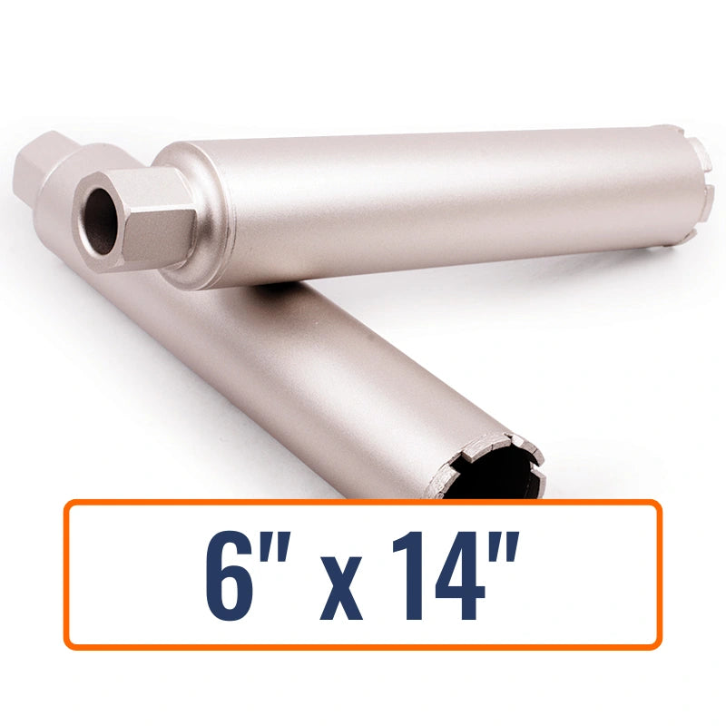 Diamond Vantage 6" x 14" Wet Professional Core Drill Bit with 1-1/4"-7 Hub Size
