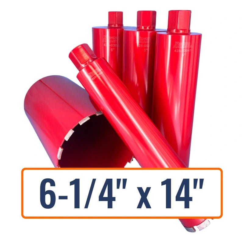 Virginia Abrasives 6-1/4" x 14" Asphalt Core Drill Bit with 1-1/4"-7 Hub - Ideal for asphalt materials