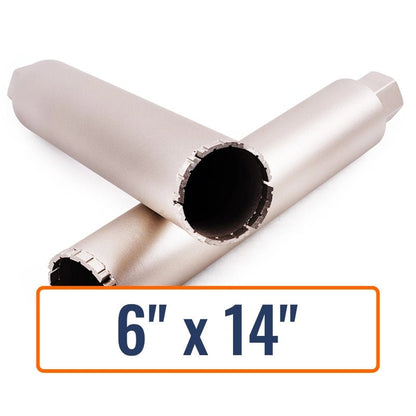 Diamond Vantage 6" x 14" Wet Professional Core Drill Bit with 1-1/4"-7 Hub Size
