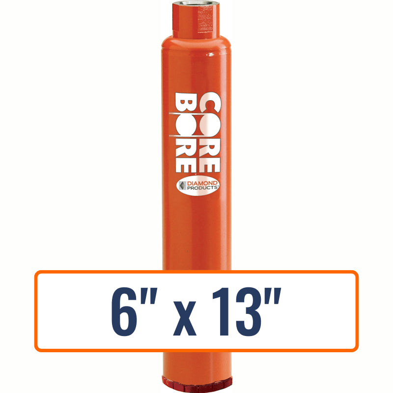 Diamond Products 6" x 13" precast concrete core drill bit with 1-1/4"-7 hub size