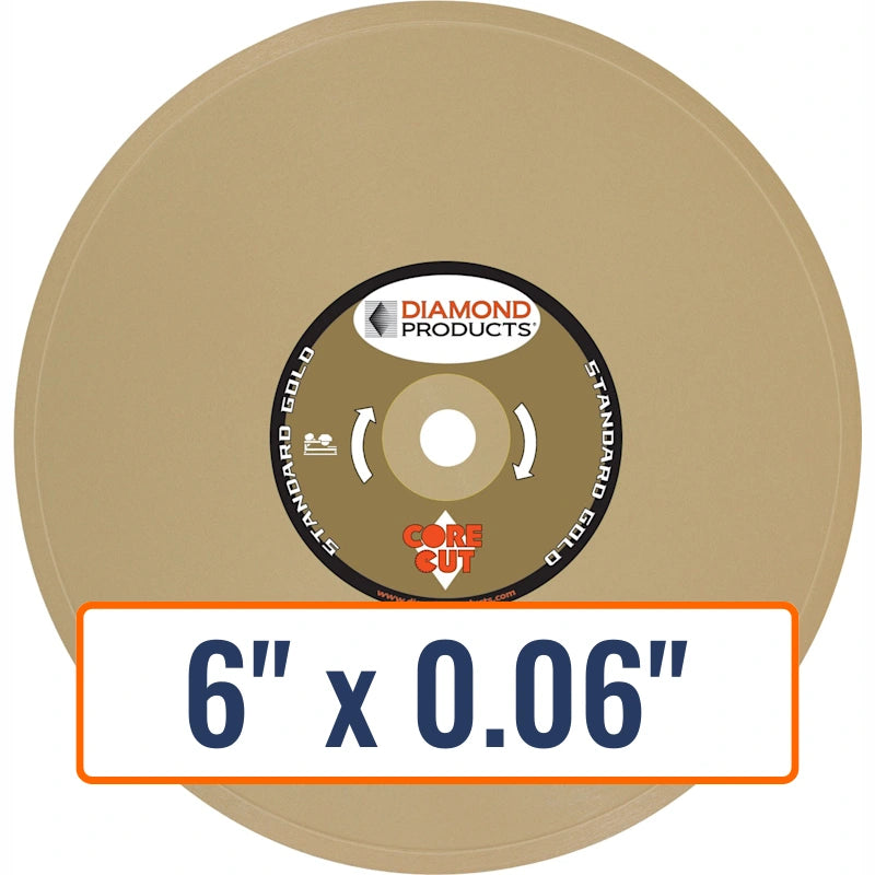 Diamond Products 6" x 0.06" Wet Tile Blade for Granite, Marble, Glass, Porcelain, Hard/Dense Tiles