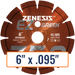 Diamond Vantage 6" x .095" Z350 ORANGE diamond blade for green concrete with 1" Arbor and Soff-Cut Triangle.