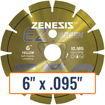 Diamond Vantage Z550 YELLOW 6" x .095" Diamond Saw Blade for Green Concrete with 1" Arbor Size