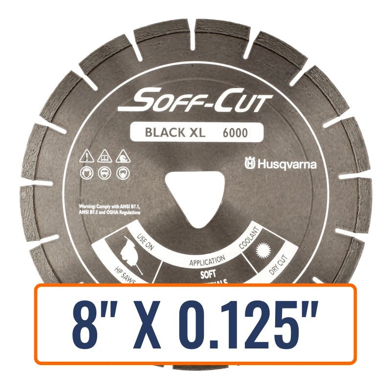 6 Soff Cut Blade from Husqvarna Excel 6000 Series, a lightweight yet robust diamond saw for precise cuts in concrete and masonry.
