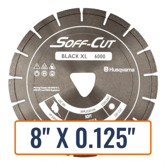 6 Soff Cut Blade from Husqvarna Excel 6000 Series, a lightweight yet robust diamond saw for precise cuts in concrete and masonry.