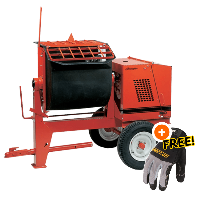 6 Cu Ft Mortar/Plaster Mixer Poly-Drum | Honda Gas Engine | Highway Towable