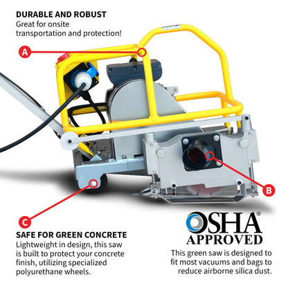 6" Electric Early Entry Green Concrete Saw with 110V Motor