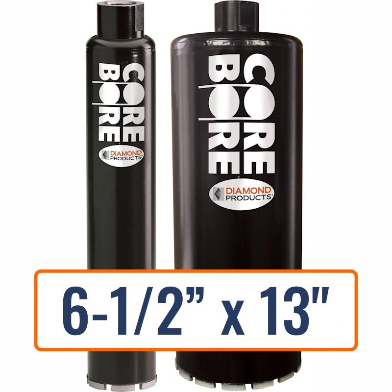 Diamond Products 6-1/2" x 13" Wet Segmented Core Drill Bit for General Purpose - 1-1/4"-7 Hub Size