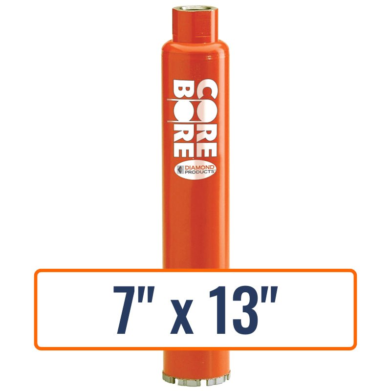 Diamond Products 7" x 13" Wet Turbo Core Drill Bit with 1-1/4"-7 Hub Size