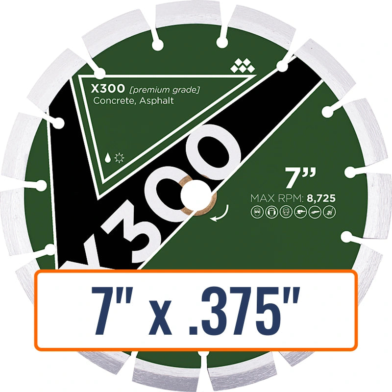 Diamond Vantage 7" x .375" Crack Chaser Diamond Saw Blade with 7/8" and 5/8" Arbor Sizes
