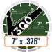 Diamond Vantage 7" x .375" Crack Chaser Diamond Saw Blade with 5/8"-11 Arbor Size