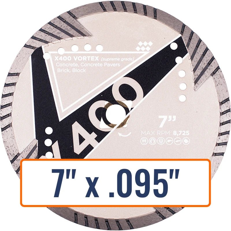 Diamond Vantage 7" General Purpose Diamond Saw Blade, .095" thick, Arbor Size U/A