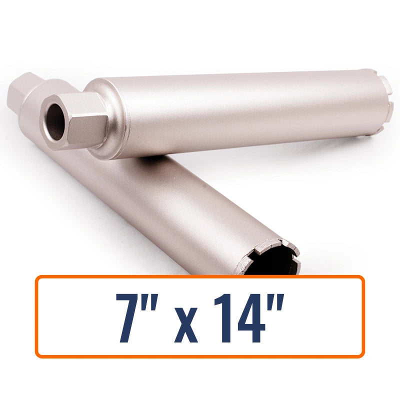 Diamond Vantage 7" x 14" Wet Professional Core Drill Bit with 1-1/4"-7 Hub Size