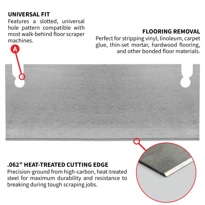 7" X 3" General Purpose Floor Scraper Tile Stripper Blade for TSCP8 TSCP8-B7X3-4