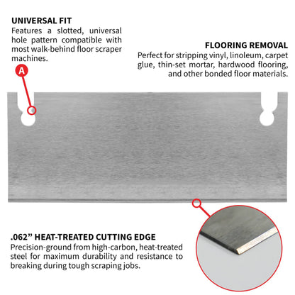 7" X 3" General Purpose Floor Scraper Tile Stripper Blade for TSCP8 TSCP8-B7X3-4