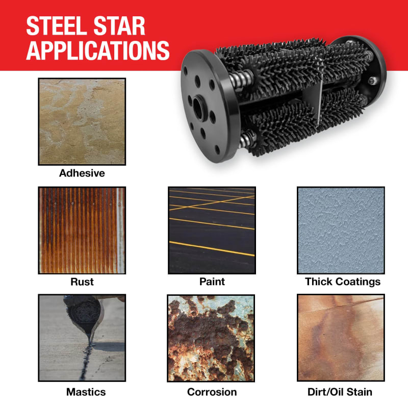 8-Inch Steel Star Drum Scarifier Attachment TSCAR18SC-3