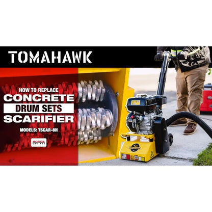 8-Inch Tungsten Carbide Cutter Drum Scarifier Attachment TSCAR6TCC-3