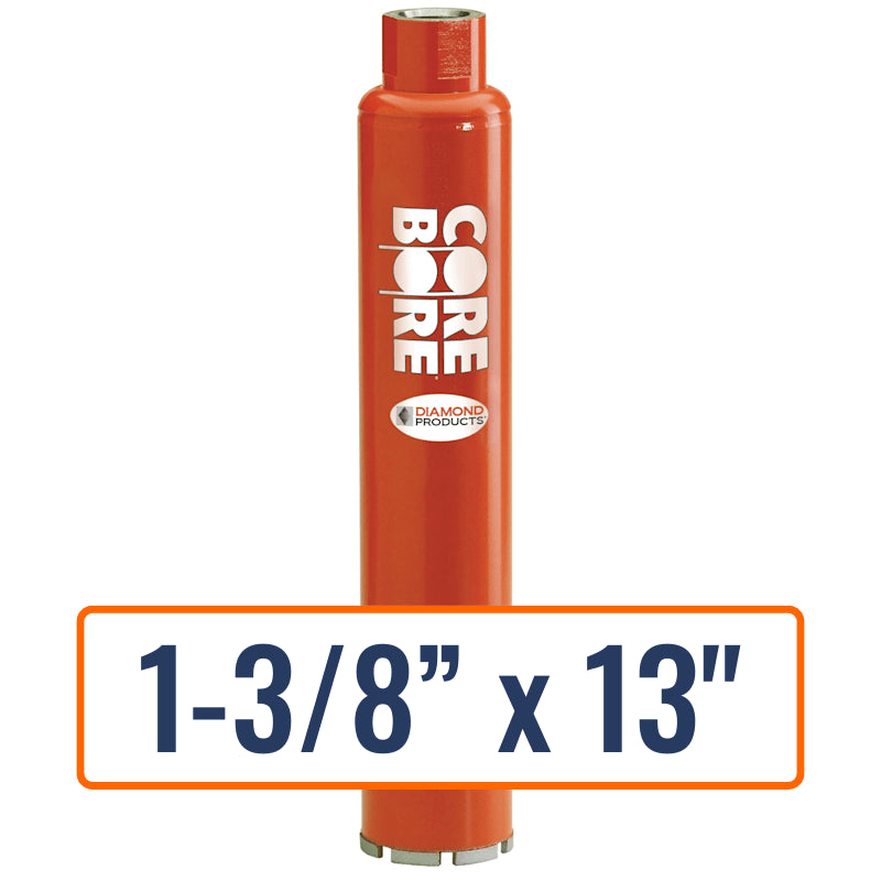 Diamond Products 1-3/8" x 13" Wet Segmented Core Drill Bit for General Purpose with 5/8"-11 Hub Size