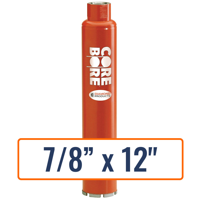 Diamond Products 7/8" x 12" Wet Segmented Core Drill Bit with 5/8"-11 Hub - General Purpose