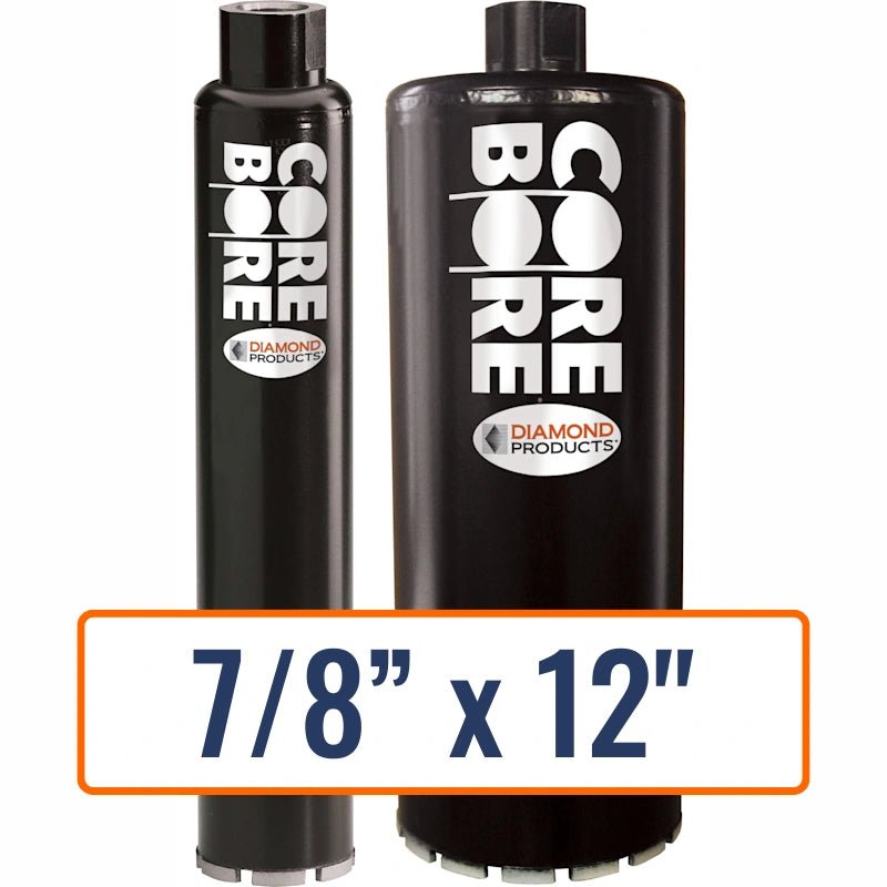 Diamond Products 7/8" x 12" Wet Segmented Core Drill Bit with 5/8"-11 Hub Size for General Purpose drilling