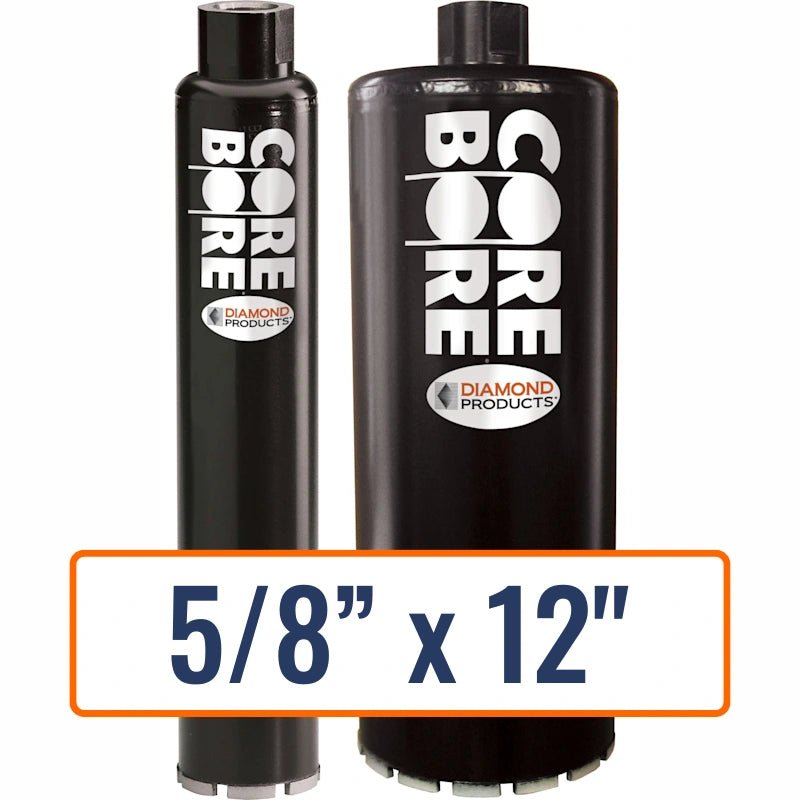 Diamond Products 5/8" x 12" Wet Segmented Core Drill Bit for General Purpose, Open End Hub