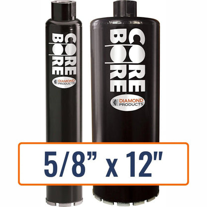 Diamond Products 5/8" x 12" Wet Segmented Core Drill Bit for General Purpose, Open End Hub