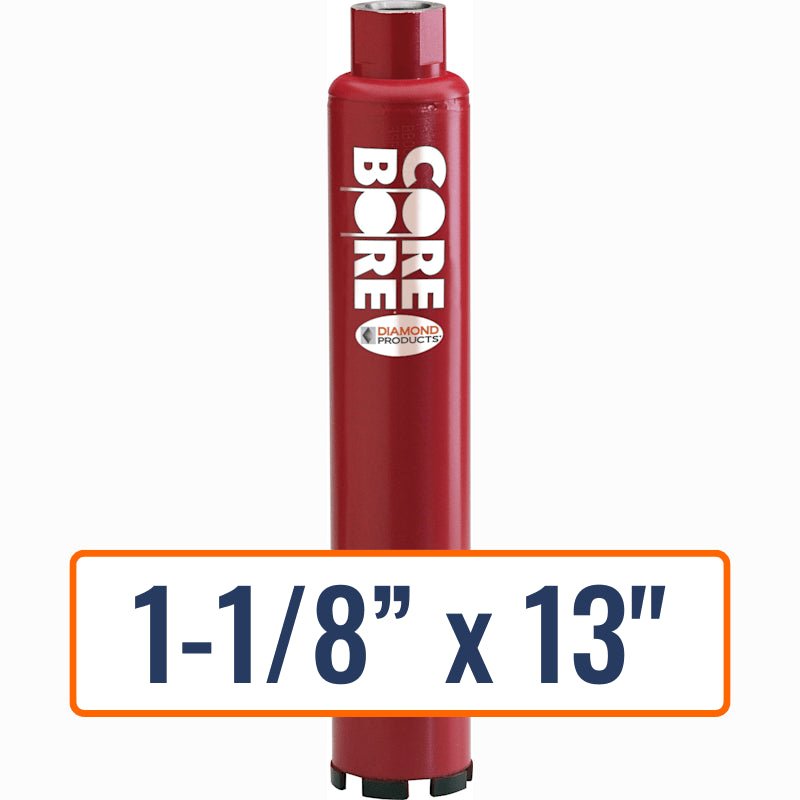 Diamond Products Wet Professional 1-1/8" x 13" Core Drill Bit with 5/8"-11 Hub Size