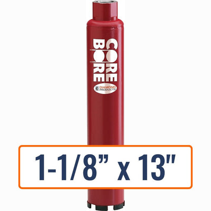 Diamond Products 1-1/8" x 13" Wet Professional Core Drill Bit with Open End Hub