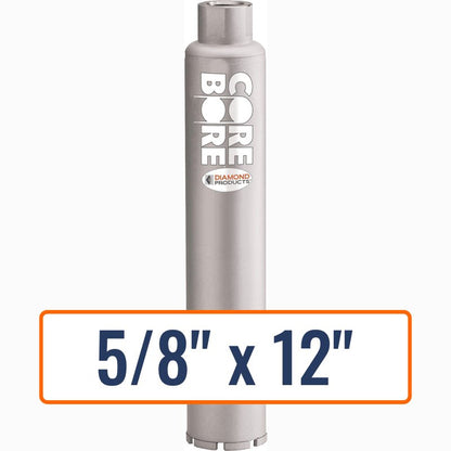 Diamond Products 5/8" x 12" Wet Professional Core Drill Bit for General Concrete and Heavy Steel - BU625