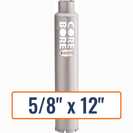 Diamond Products 5/8" x 12" Wet Professional Core Drill Bit for General Concrete and Heavy Steel - BU625